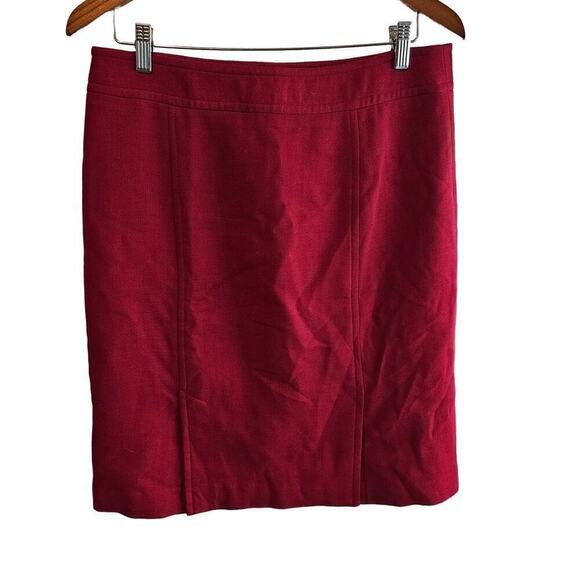 Talbots Skirt Womens Size 10 Petite Red Wool Lined Pencil Slits Career Business - Picture 2 of 9